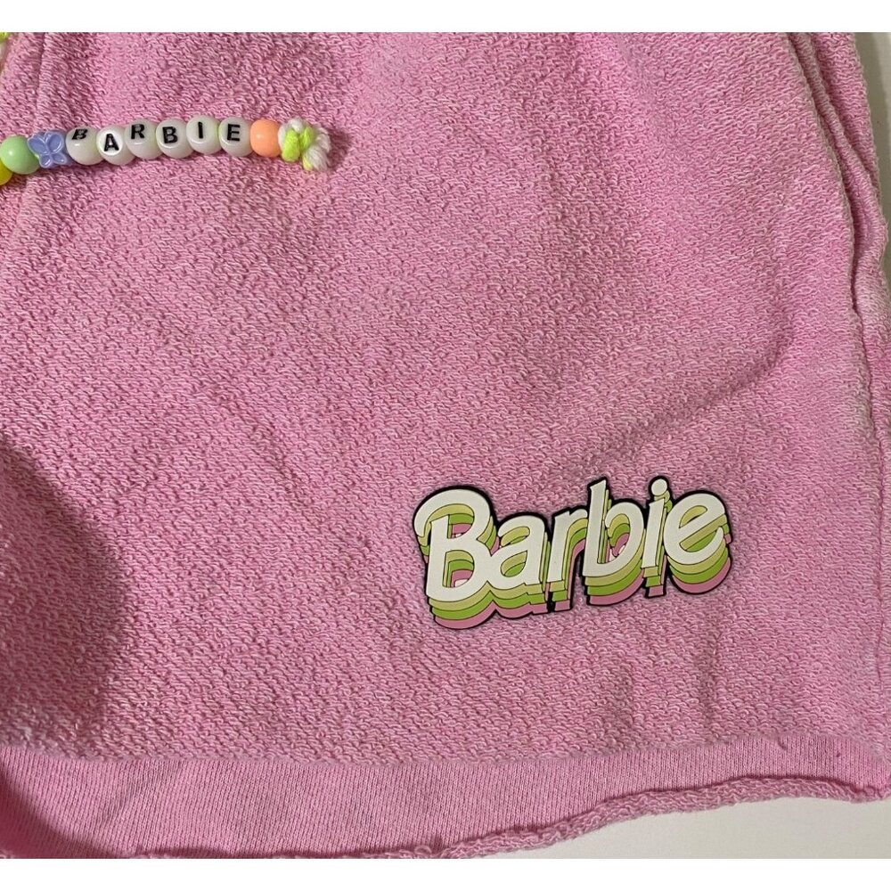 Barbie Forever 21 Pink Terry Cloth Shorts With Bead Detail XS - Picture 2 of 6